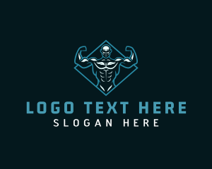 Powerlifting - Buff Bodybuilder Fitness logo design