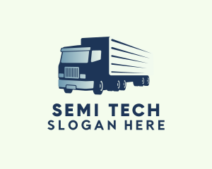 Semi - Express Delivery Truck logo design