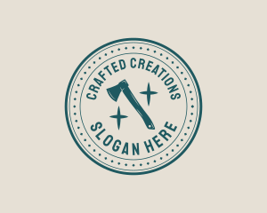 Lumberjack Woodcraft Axe logo design