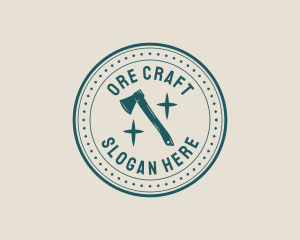 Lumberjack Woodcraft Axe logo design