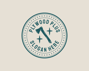 Plywood - Lumberjack Woodcraft Axe logo design