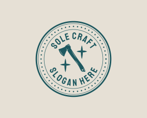 Lumberjack Woodcraft Axe logo design