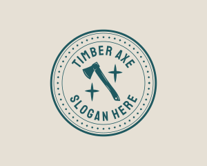 Lumberjack Woodcraft Axe logo design