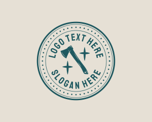 Log - Lumberjack Woodcraft Axe logo design