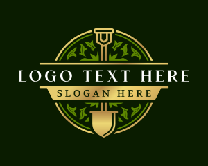 Emblem - Shovel Spade Landscaping logo design