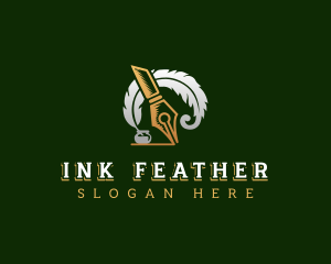 Publishing Feather Quill Ink logo design