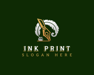 Publishing Feather Quill Ink logo design