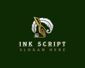 Publishing Feather Quill Ink logo design