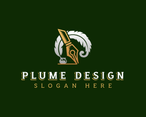 Plume - Publishing Feather Quill logo design