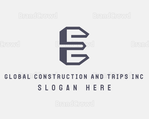 Industrial Steel Construction Letter E Logo