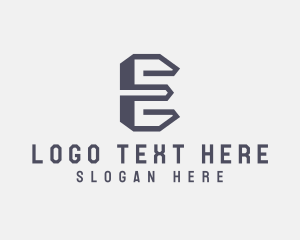 Steel Bar - Industrial Steel Construction Letter E logo design