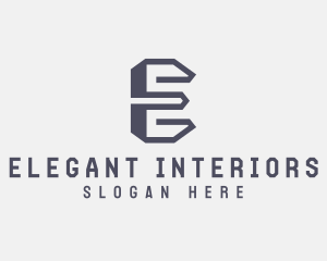 Industrial Steel Construction Letter E logo design