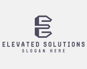 Industrial Steel Construction Letter E logo design