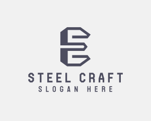 Steel - Industrial Steel Construction Letter E logo design