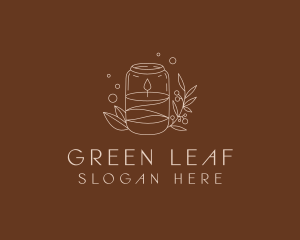 Candle Leaf Decor logo design