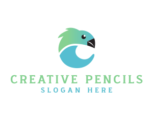 Parrot Bird Letter C logo design