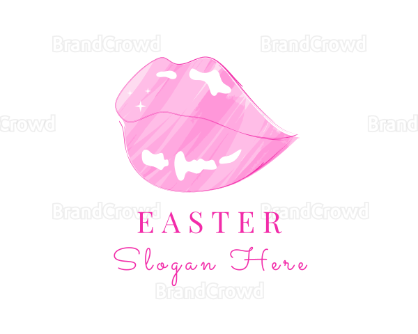 Pink Lips Lipstick Logo