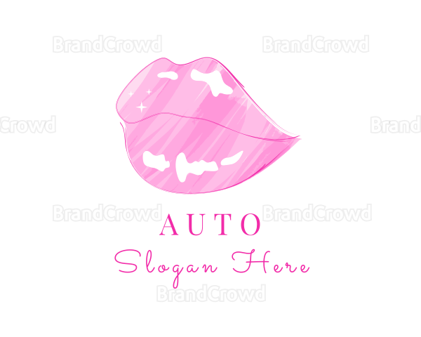 Pink Lips Lipstick Logo