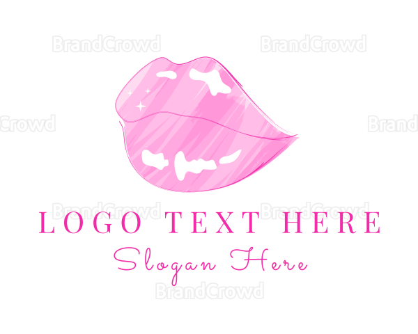 Pink Lips Lipstick Logo