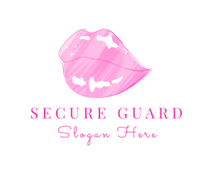 Cosmetic Surgery - Pink Lips Lipstick logo design