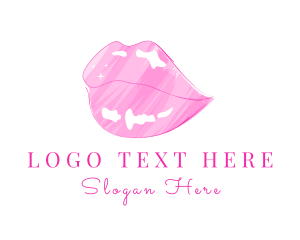 Cosmetic Surgery - Pink Lips Lipstick logo design