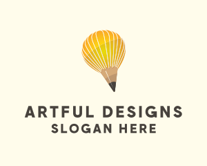 Artist Pencil Balloon logo design