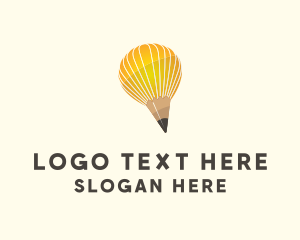 Hot Air Balloon - Artist Pencil Balloon logo design