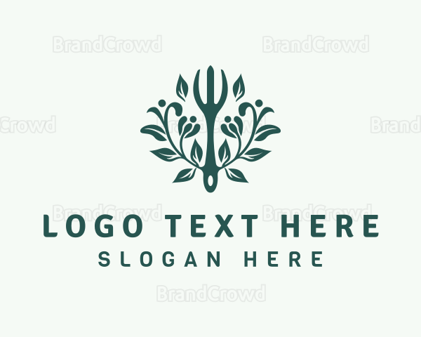 Floral Gardening Fork Logo