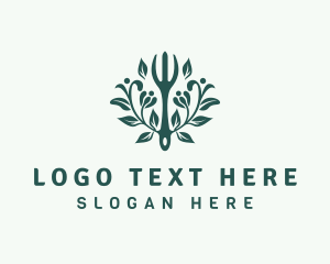 Plant - Floral Gardening Fork logo design