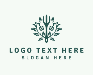 Floral Gardening Fork Logo