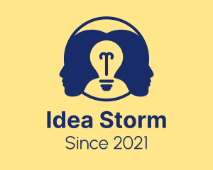 Brainstorm - People Idea Bulb logo design