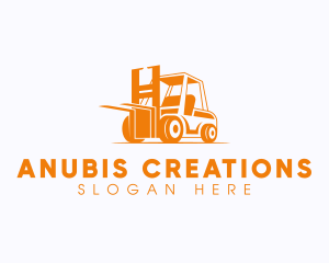 Factory Warehouse Forklift logo design