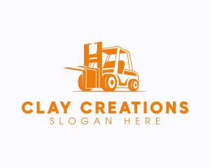 Factory Warehouse Forklift logo design