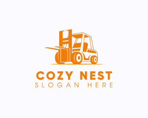 Factory Warehouse Forklift logo design