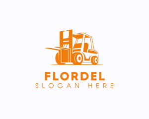 Factory Warehouse Forklift logo design