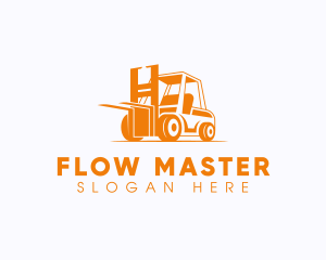 Factory Warehouse Forklift logo design