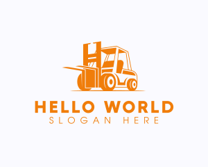 Factory Warehouse Forklift logo design