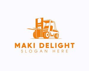 Factory Warehouse Forklift logo design