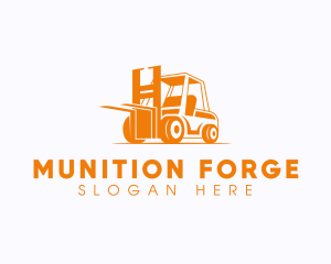 Factory Warehouse Forklift logo design