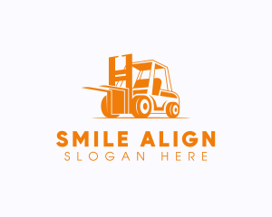 Factory Warehouse Forklift logo design