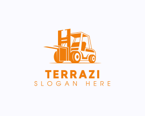 Factory Warehouse Forklift logo design