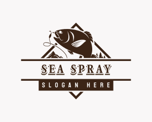 Trout Fishing Seafood logo design