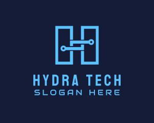 Tech Circuit Letter H logo design