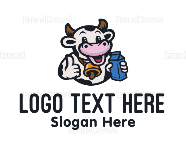 Cow Milk Mascot Logo