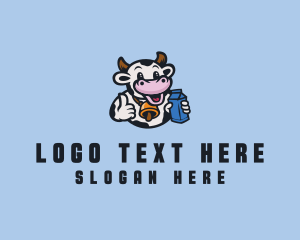 Farmer - Cow Milk Dairy logo design