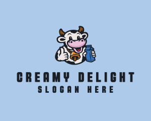 Milkshake - Cow Milk Dairy logo design