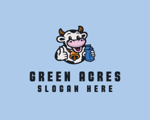 Cow Milk Dairy logo design