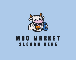 Cow Milk Dairy logo design