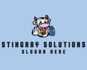 Cow Milk Dairy logo design