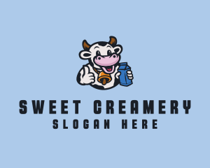 Cow Milk Dairy logo design